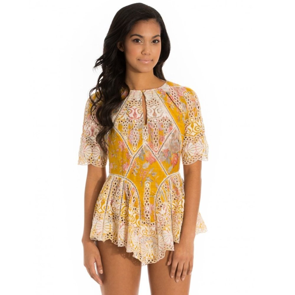 RARE! Zimmermann Confetti Scallop Top Size 0 XS or 1 small